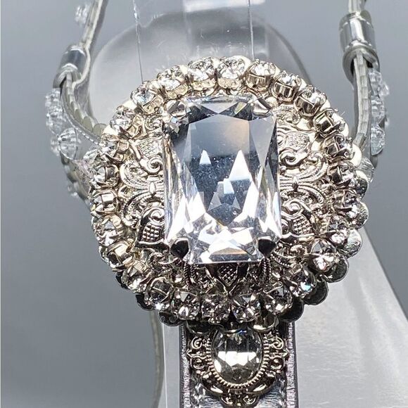 DOLCE&GABBANA Crystal-embellished leather sandals size 36.5 - Picture 7 of 14